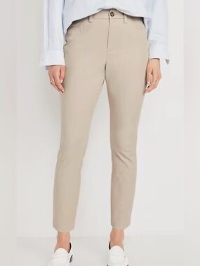 Old Navy HIGH RISE SKINNY STRETCH KHAKI Chino Pants UNIFORM CAREER